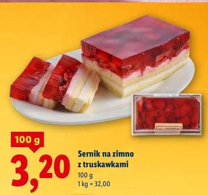 Sernik na zimno z truskawkami promocja w Lidl