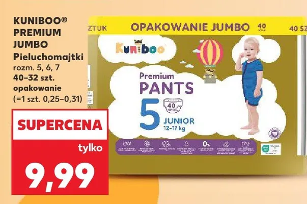 Pieluchomajtki Kuniboo Premium Jumbo promocja w Kaufland