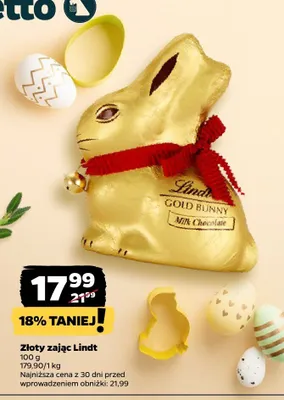 Złoty zając Gold Bunny Milk Chocolate promocja w Netto
