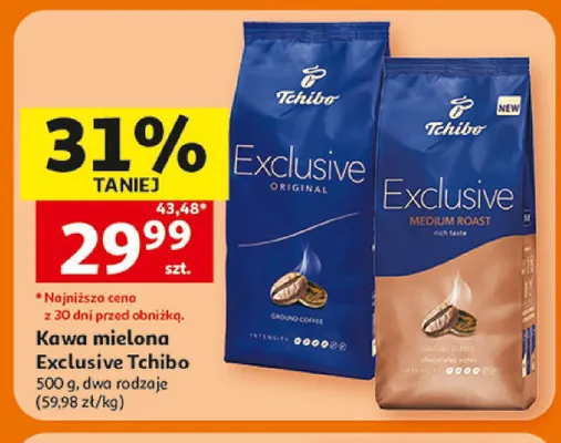 Kawa mielona Exclusive Tchibo 500g promocja w Auchan