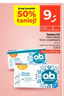 Tampony o.b. ProComfort Normal 16-pak promocja w Dealz