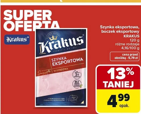 Szynka eksportowa KRAKUS promocja w Carrefour Market