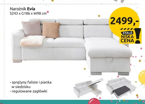 Narożnik Evia promocja w Black Red White