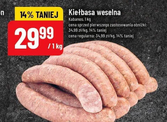 Kiełbasa weselna Kabanos promocja w POLOmarket