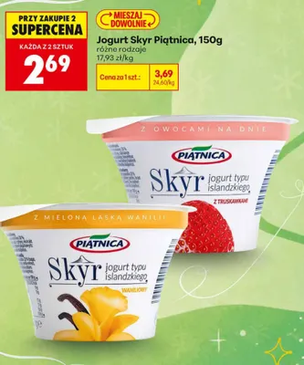 Jogurt Skyr Piątnica waniliowy promocja w Biedronka