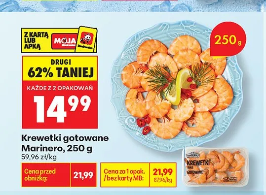 Krewetki gotowane Marinero promocja w Biedronka