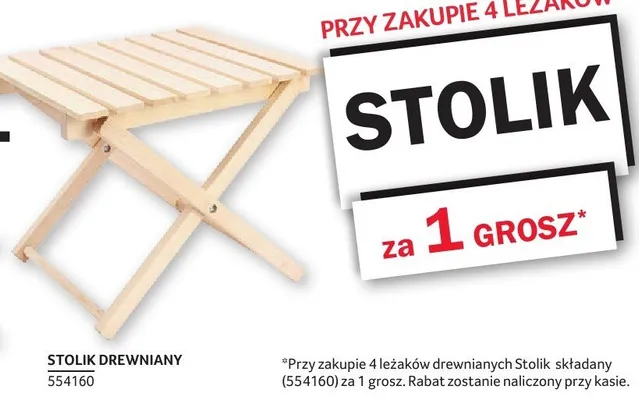 Stolik drewniany 554160 promocja w Selgros