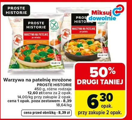 Warzywa na patelnię mrożone PROSTE HISTORIE promocja w Carrefour