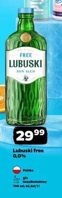 Gin bezalkoholowy Lubuski Free 0,0% promocja w Netto