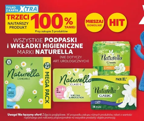 Podpaski i wkładki higieniczne Naturella promocja w Kaufland