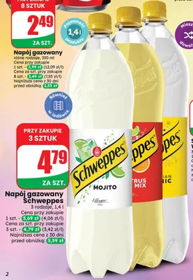 Napój gazowany Schweppes promocja w Dino