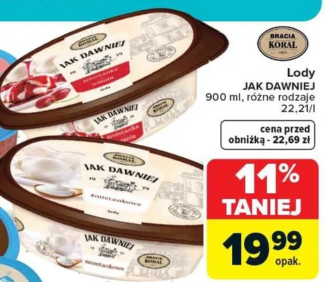 Lody Jak Dawniej różne rodzaje promocja w Carrefour Market