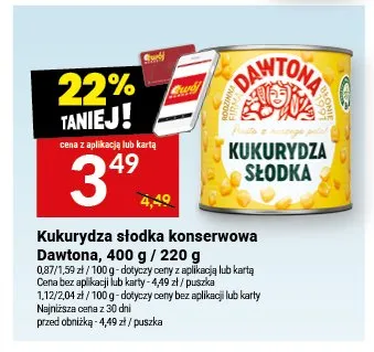 Kukurydza słodka konserwowa Dawtona promocja w Twój Market