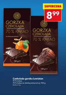 Czekolada gorzka 70% kakao promocja w LEWIATAN