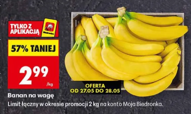 Banan na wagę promocja w Biedronka