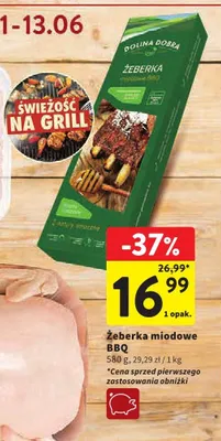 Żeberka miodowe BBQ Dolina Dobra promocja w Intermarche