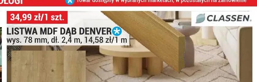 Listwa MDF CLASSEN Dąb Denver promocja w Merkury Market