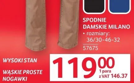 Spodnie damskie Milano promocja w Selgros