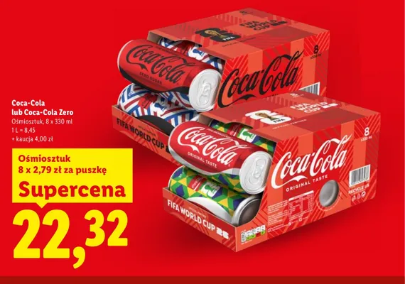 Napój gazowany Coca-Cola 8-pak promocja w Lidl