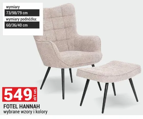 Fotel HANNAH wybrane wzory i kolory promocja w Merkury Market