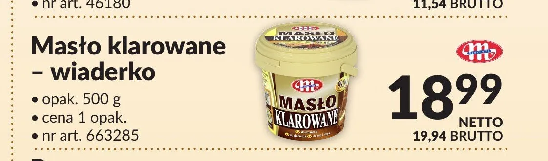 Masło klarowane Mlekovita promocja w Makro