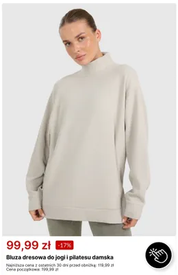 Bluza dresowa do jogi i pilatesu damska promocja w 4F
