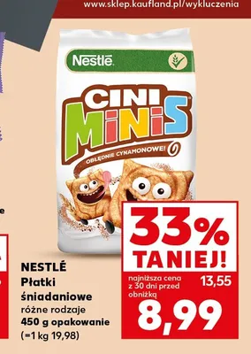 Płatki śniadaniowe Nestlé Cini Minis promocja w Kaufland