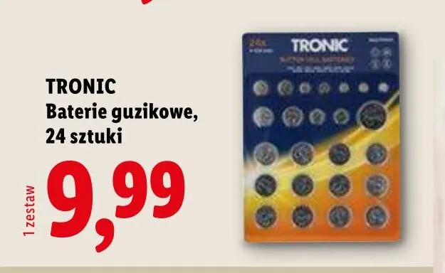 Baterie guzikowe TRONIC 24-pak promocja w Lidl