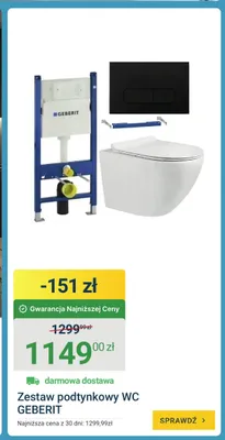 Zestaw podtynkowy WC Geberit promocja w ERLI