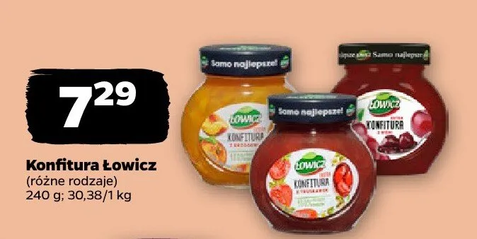 Konfitura Łowicz (różne rodzaje) promocja w Netto