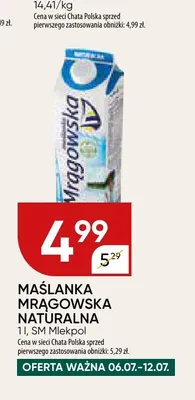 Maślanka Mrągowska naturalna SM Mlekpol promocja w Chata Polska