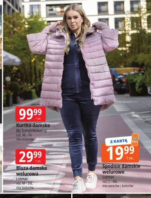 Spodnie damskie welurowe Lotmar promocja w Leclerc