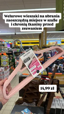 Zestaw wieszaków na ubrania welurowe SMUKEE HOME promocja w Biedronka