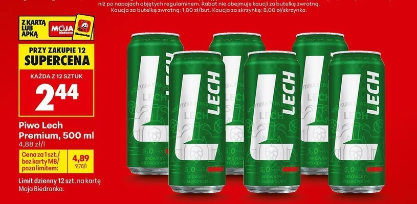 Piwo Lech Premium promocja w Biedronka
