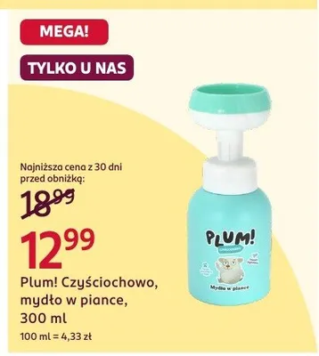 Czyściochowo, mydło w piance Plum! promocja w Rossmann