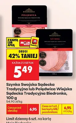 Szynka Swojska Sądecka Tradycyjna Biedronka promocja w Biedronka