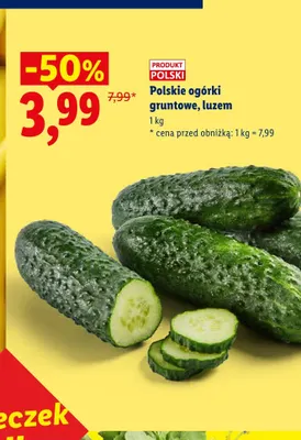Ogórki gruntowe polskie luzem Ryneczek Lidla promocja w Lidl