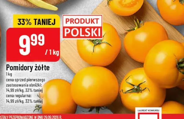 Pomidory żółte promocja w POLOmarket