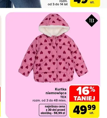 Kurtka niemowlęca TEX promocja w Carrefour