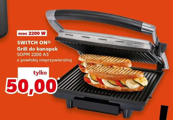 Grill do kanapek SOPM 2200 A3 z powłoką nieprzywierającą promocja w Kaufland