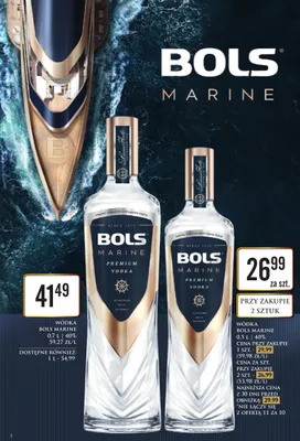 Wódka Bols Marine premium promocja w Dino