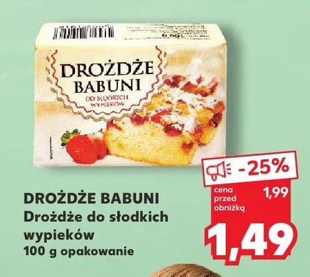 Drożdże do słodkich wypieków promocja w Kaufland