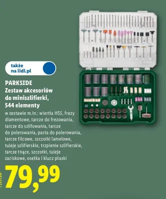 Zestaw akcesoriów do miniszlifierki Parkside 544 elementy promocja