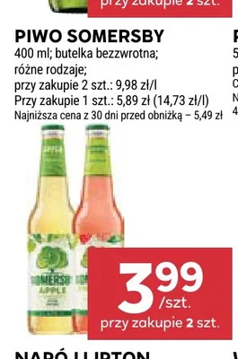 Piwo Somersby Apple promocja w Stokrotka