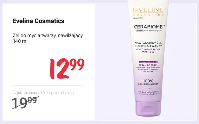 Żel do mycia twarzy nawilżający Eveline Cosmetics promocja w Rossmann