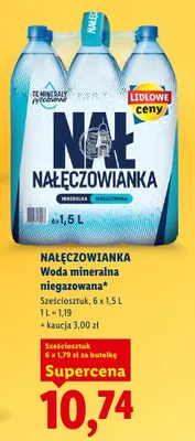 Woda mineralna niegazowana sześciosztuk, 6 x 1,5 L promocja w Lidl