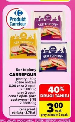 Ser topiony w plastrach Carrefour promocja w Carrefour