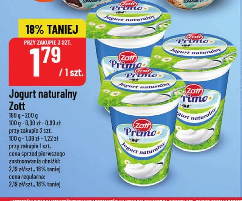 Jogurt naturalny Zott Primo promocja w POLOmarket