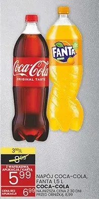 Napój coca-cola, fanta 1.5l promocja w Wafelek