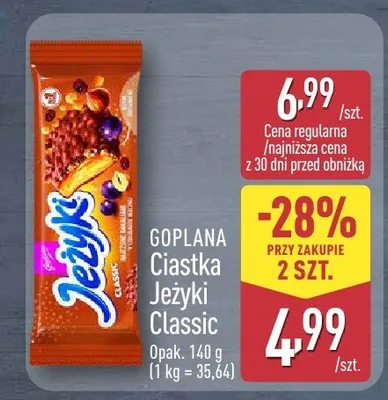 Ciastka Jeżyki Classic promocja w Aldi